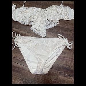 Cream lace bikini